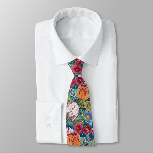 Spring Flower Garden Pattern Stropdas (Gebonden)