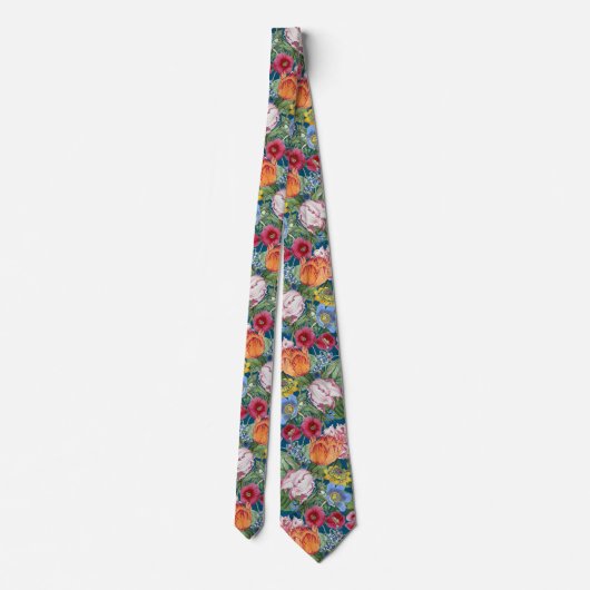 Spring Flower Garden Pattern Stropdas (Achterkant)