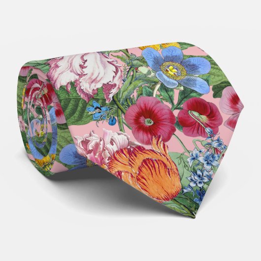 Spring Flower Garden Pattern Stropdas (Opgerold)