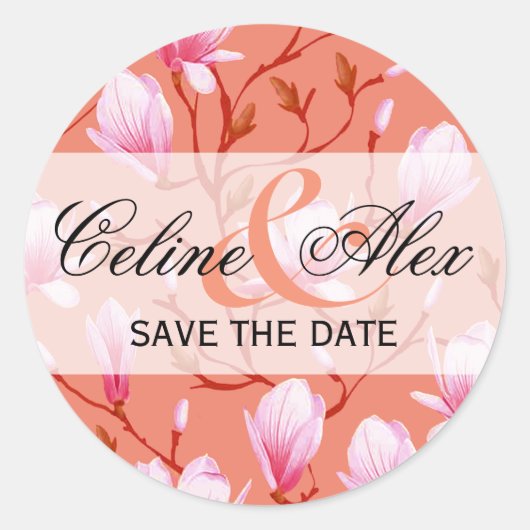 Spring Flower Garden Save the Date | meloen Ronde Sticker (Voorkant)