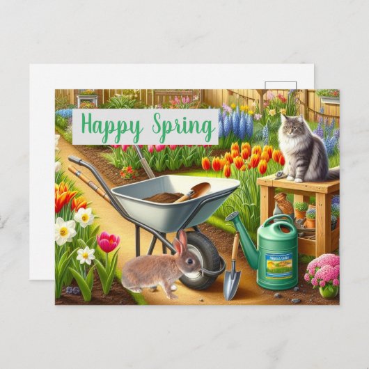 Spring Flower Garden Tulpen Briefkaart (Voorkant / Achterkant)