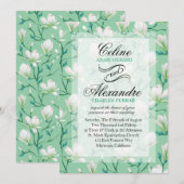 Spring Flower Garden Wedding | Munt groen Kaart (Voorkant / Achterkant)