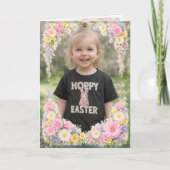 Spring Flower Happy Easter Personalized Photo Kaart (Voorkant)