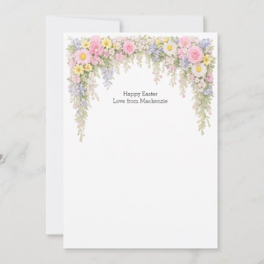 Spring Flower Happy Easter Personalized Photo Kaart (Achterkant)