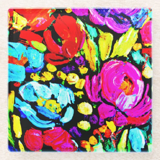 "Spring Flower" (Lentevloer) — Koop nu Glazen Onderzetter (Voorkant)