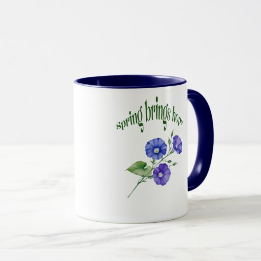 Spring Flower Mok - "Spring Brengt Hoop" Ontwerp (Voorkant rechts)