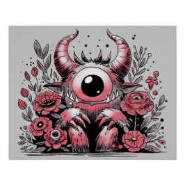 Spring Flower Monster Perfect Poster