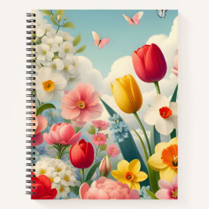 Spring Flower Naadloos Pattern Notitieboek