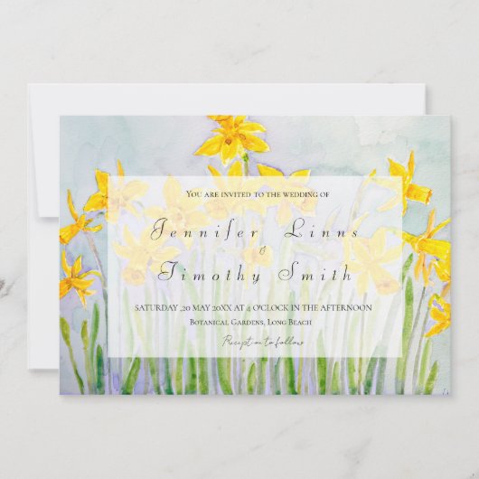 Spring Flower narcissen bruiloft uitnodiging (Voorkant)