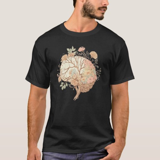 Spring Flower Neurologist Floral Brain Neuroscienc T-shirt (Voorkant)