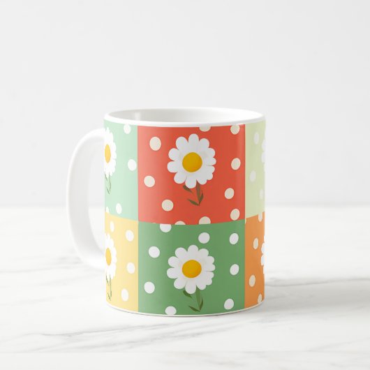 Spring Flower Pastel Cute Fun  Koffiemok (Voorkant links)