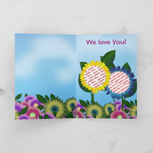 Spring Flower Photo Lijst for Mothering Sunday Kaart (Binnen)