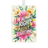 Spring Flower Sarcasm Quote Luchtverfrisser (Achterkant)