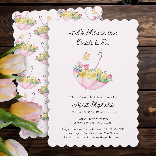 Spring Flower Shower the Bride Roze Vrijgezellenfe Kaart