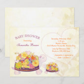 Spring Flower Turtles Baby shower Kaart (Voorkant / Achterkant)