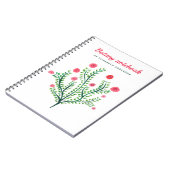 Spring Flower Waterverf in roze wit groen Notitieboek (Linkerzijde)