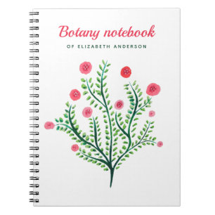 Spring Flower Waterverf in roze wit groen Notitieboek
