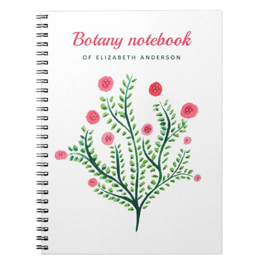 Spring Flower Waterverf in roze wit groen Notitieboek (Voorkant)