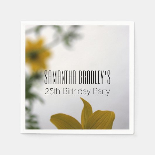 Spring Flowers 25th Birthday Party Paper Napkins Servetten (Voorkant)