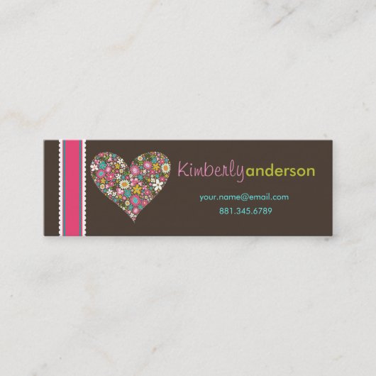 Spring Flowers 2 Valentijn Heart Love Profile Card Mini Visitekaartje (Voorkant)