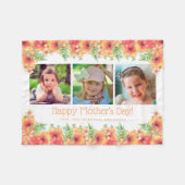 Spring Flowers 3 foto's Moederdag Fleece Deken (Voorkant (Horizontaal))