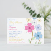 Spring Flowers - 3x5 Baby shower Uitnodiging (Staand voorkant)