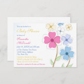 Spring Flowers - 3x5 Baby shower Uitnodiging (Voorkant / Achterkant)