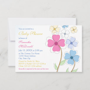 Spring Flowers - 3x5 Baby shower Uitnodiging