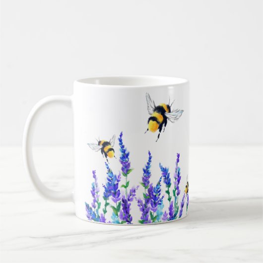 Spring Flowers and Bees Coffee Mok (Links)