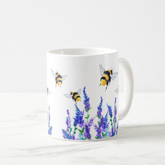 Spring Flowers and Bees Coffee Mok (Voorkant rechts)