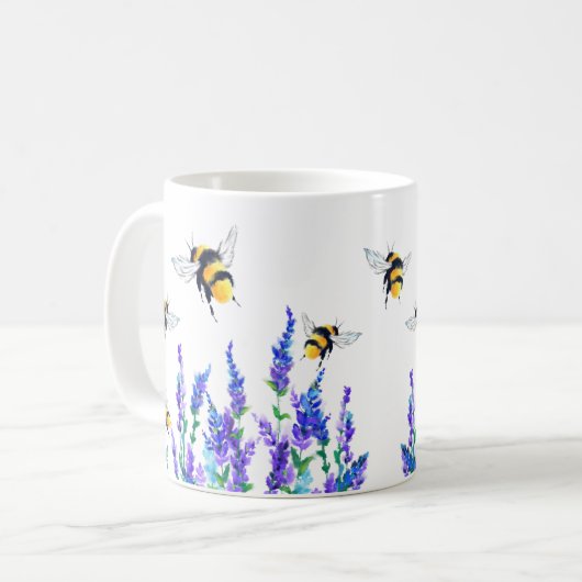 Spring Flowers and Bees Coffee Mok (Voorkant links)