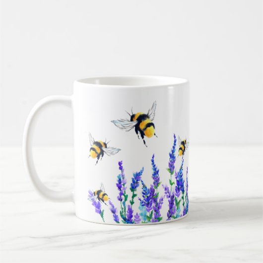 Spring Flowers and Bees Coffee Mok (Links)