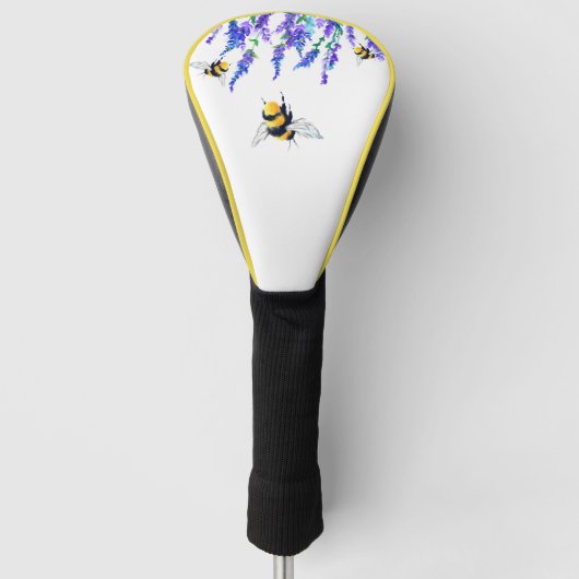 Spring Flowers and Bees Golf Head Hoesje Golfheadcover (Voorkant)