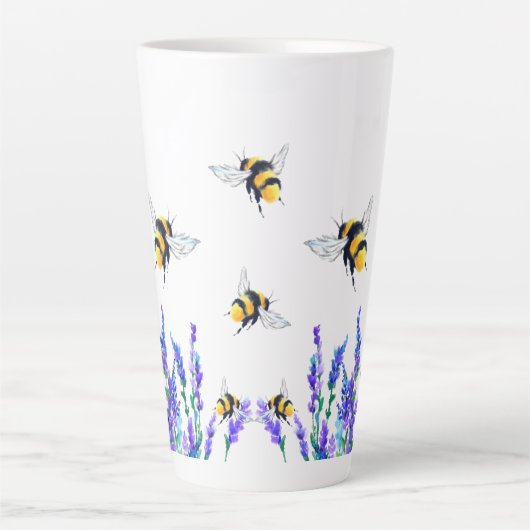 Spring Flowers and Bees Latte Mok (Voorkant)