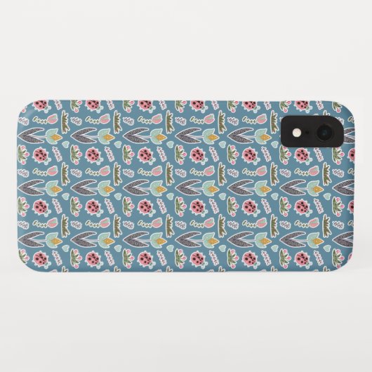 Spring Flowers and Ladybug Pattern Case-Mate iPhone Case (Achterkant (horizontaal))