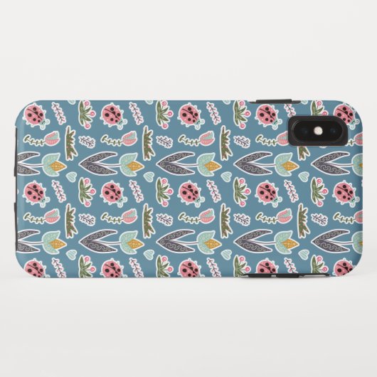 Spring Flowers and Ladybug Pattern Case-Mate iPhone Case (Achterkant (horizontaal))