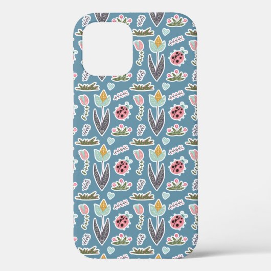 Spring Flowers and Ladybug Pattern Case-Mate iPhone Case (Achterkant)