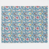 Spring Flowers and Ladybug Pattern Fleece Deken (Voorkant (Horizontaal))