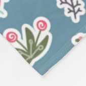 Spring Flowers and Ladybug Pattern Fleece Deken (Hoek)
