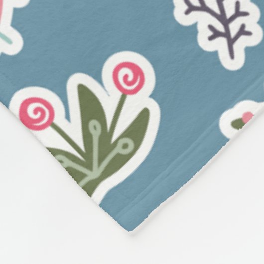Spring Flowers and Ladybug Pattern Fleece Deken (Hoek)