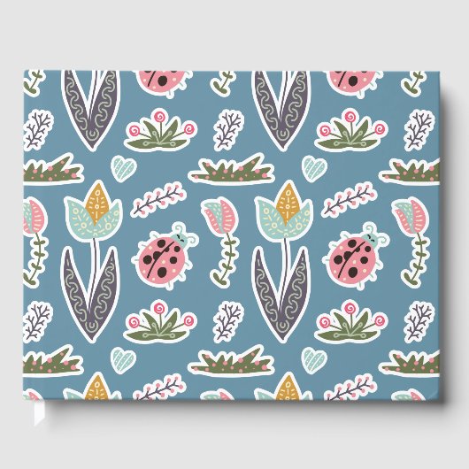Spring Flowers and Ladybug Pattern Gastenboek (Voorkant)