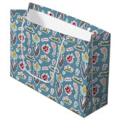 Spring Flowers and Ladybug Pattern Groot Cadeauzakje (Voorkant Gekanteld)