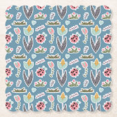 Spring Flowers and Ladybug Pattern Kartonnen Onderzetters (Voorkant)