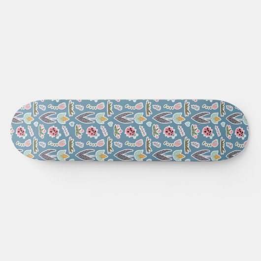 Spring Flowers and Ladybug Pattern Persoonlijk Skateboard (Horizontaal)