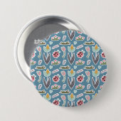 Spring Flowers and Ladybug Pattern Ronde Button 7,6 Cm (Voorkant /achterkant)