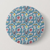 Spring Flowers and Ladybug Pattern Ronde Button 7,6 Cm (Voorkant)