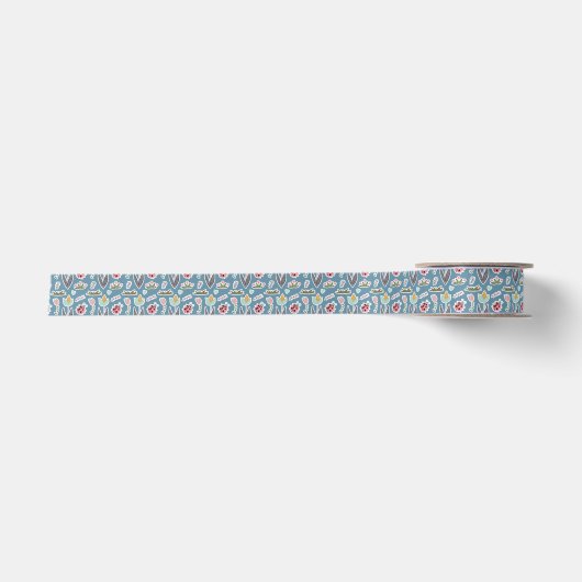 Spring Flowers and Ladybug Pattern Satijnen Lint (Voorkant)