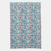 Spring Flowers and Ladybug Pattern Theedoek (Verticaal)