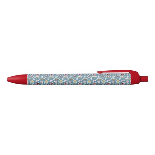 Spring Flowers and Ladybug Pattern Zwarte Inkt Pen (Bovenkant)