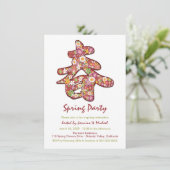 Spring Flowers Asian Oriental Party Invite Kaart (Staand voorkant)